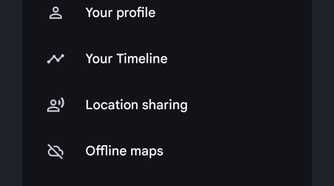 Google Maps profile menu.