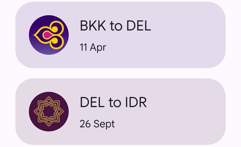 Boarding passes in the Google Wallet app