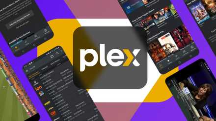 Plex のロゴとその隣にスクリーンショットがいくつかあります。