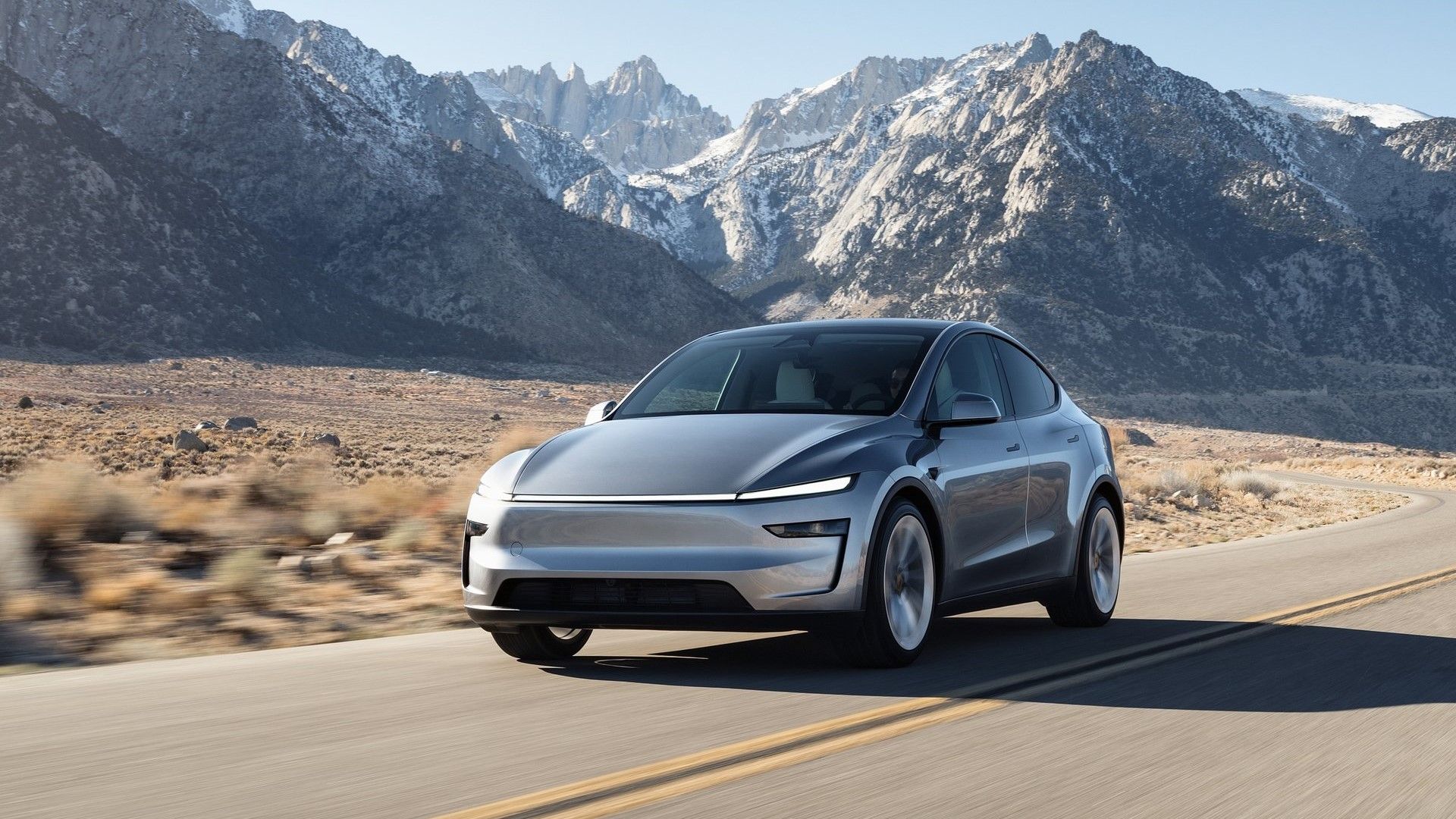 Front 3/4 shot of a 2025 Tesla Model Y
