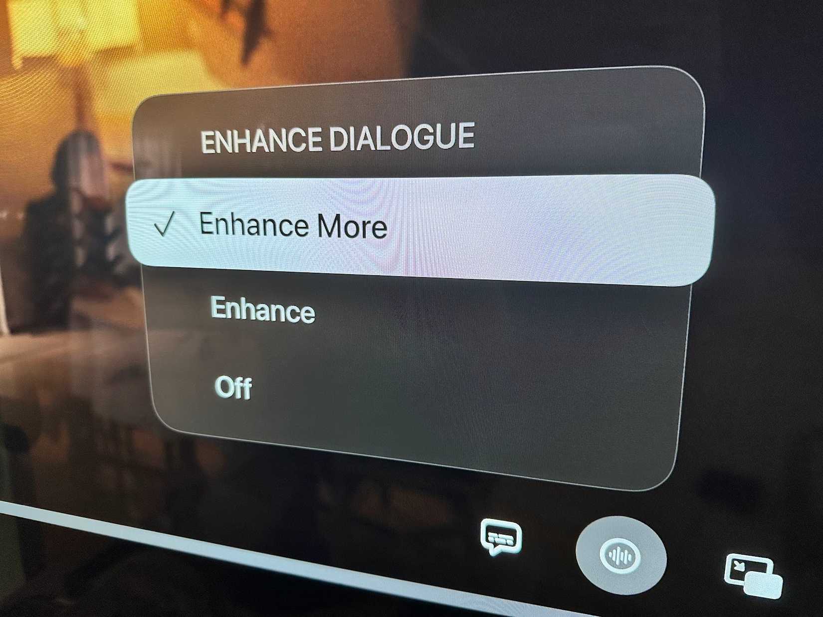Apple TV dialog enhancement feature.
