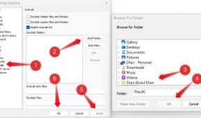 Excluding a folder in the Everything app on Windows.