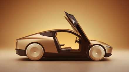 VW is now Rivian's greatest investor, now not Amazon Side profile of the Tesla Cybercab with its butterfly doors open.