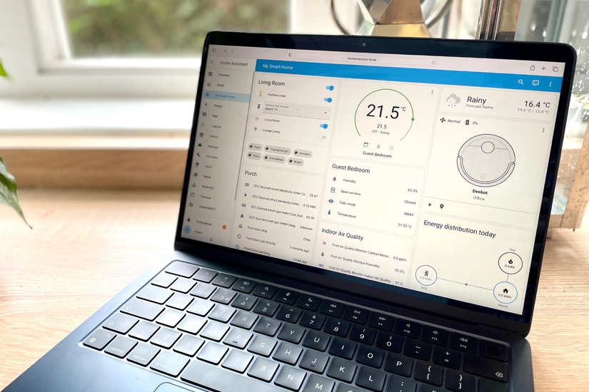 Home Assistant running on a MacBook Air.