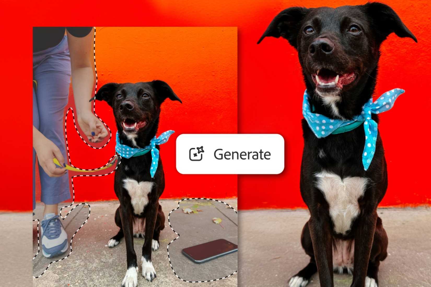 Removendo um objeto de uma imagem com aplicativo para iPhone do Photoshop