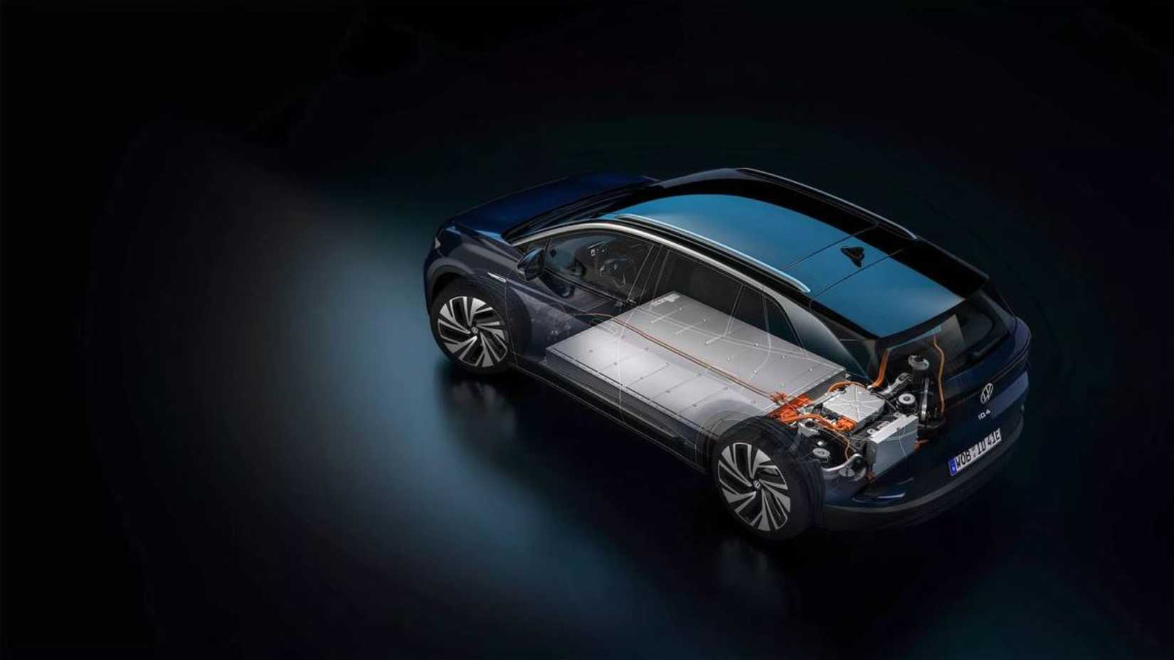 Illustration of Volkswagen electric vehicle battery.