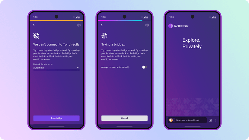 Assistência de conexão no navegador Tor no Android