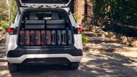 A shot from the trunk of a 2025 Lexus TX loaded with luggage