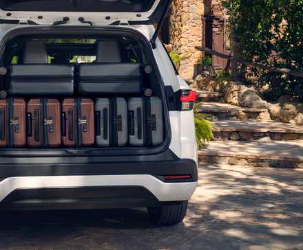 Shot of the trunk of a 2025 Lexus TX full of luggage