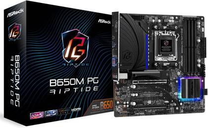 The ASRock B650M PG Riptide motherboard.