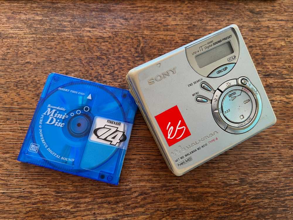 The compact MiniDisc format fit easily in a pocket alongside its portable player