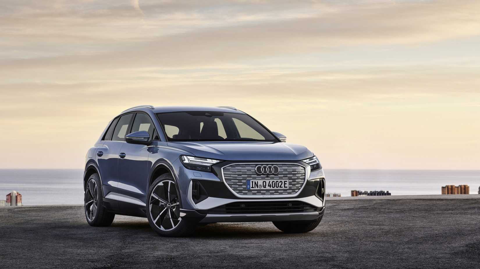 Front 3/4 shot of a 2025 Audi Q4 e-Tron