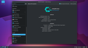 CachyOS Settings About page.