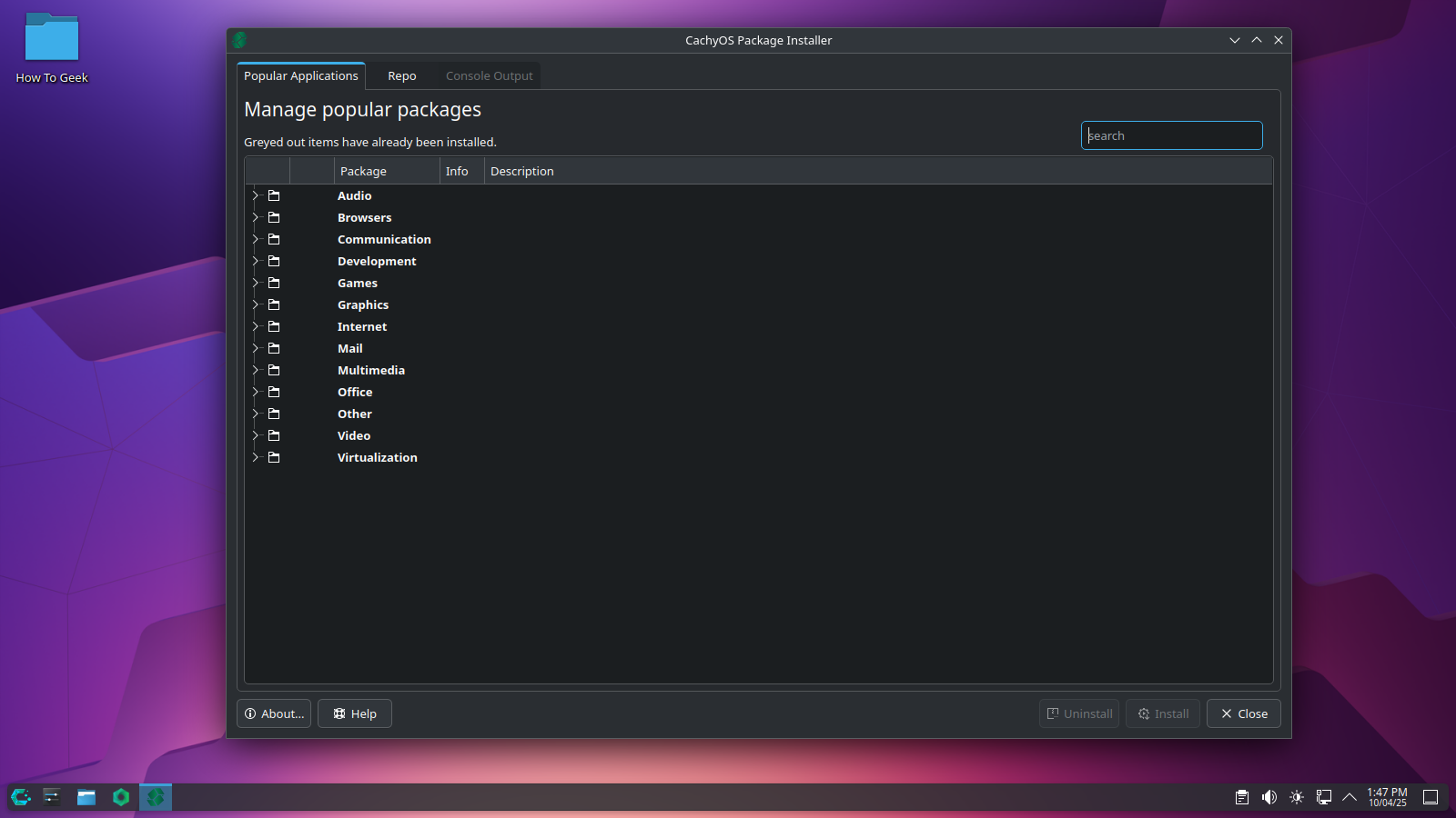 CachyOS software store.