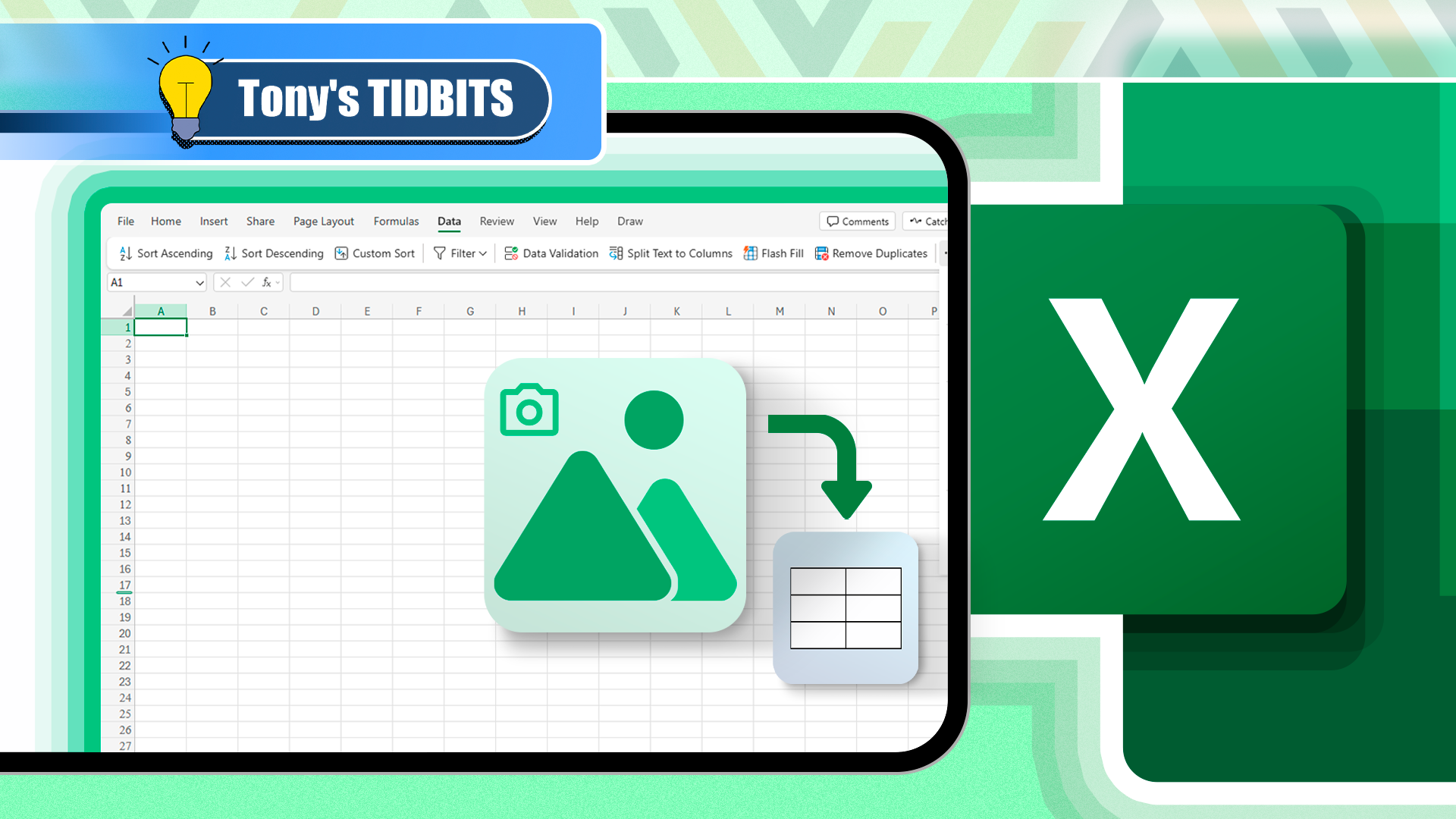 Excel spreadsheet with a screenshot icon and the Excel logo beside it.