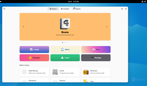 Fedora GNOME Software center for downloading apps.