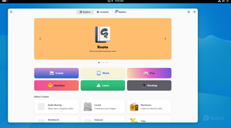 Fedora GNOME Software center for downloading apps.