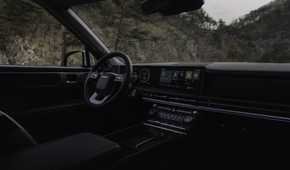 Interior shot of the dashboard in the 2025 Hyundai Santa Fe