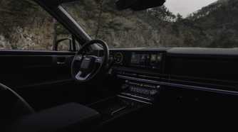 Interior shot of the dashboard in the 2025 Hyundai Santa Fe
