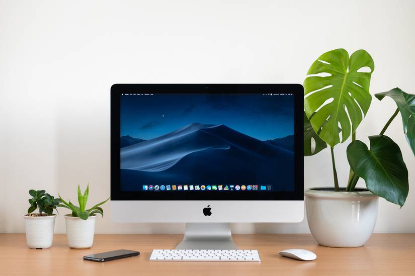 An iMac on an attractive desk.