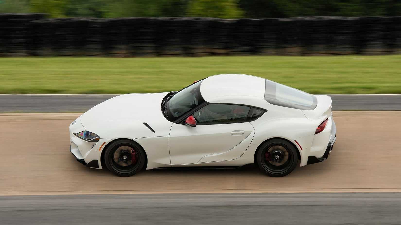 Side action shot of a 2020 Toyota GR Supra