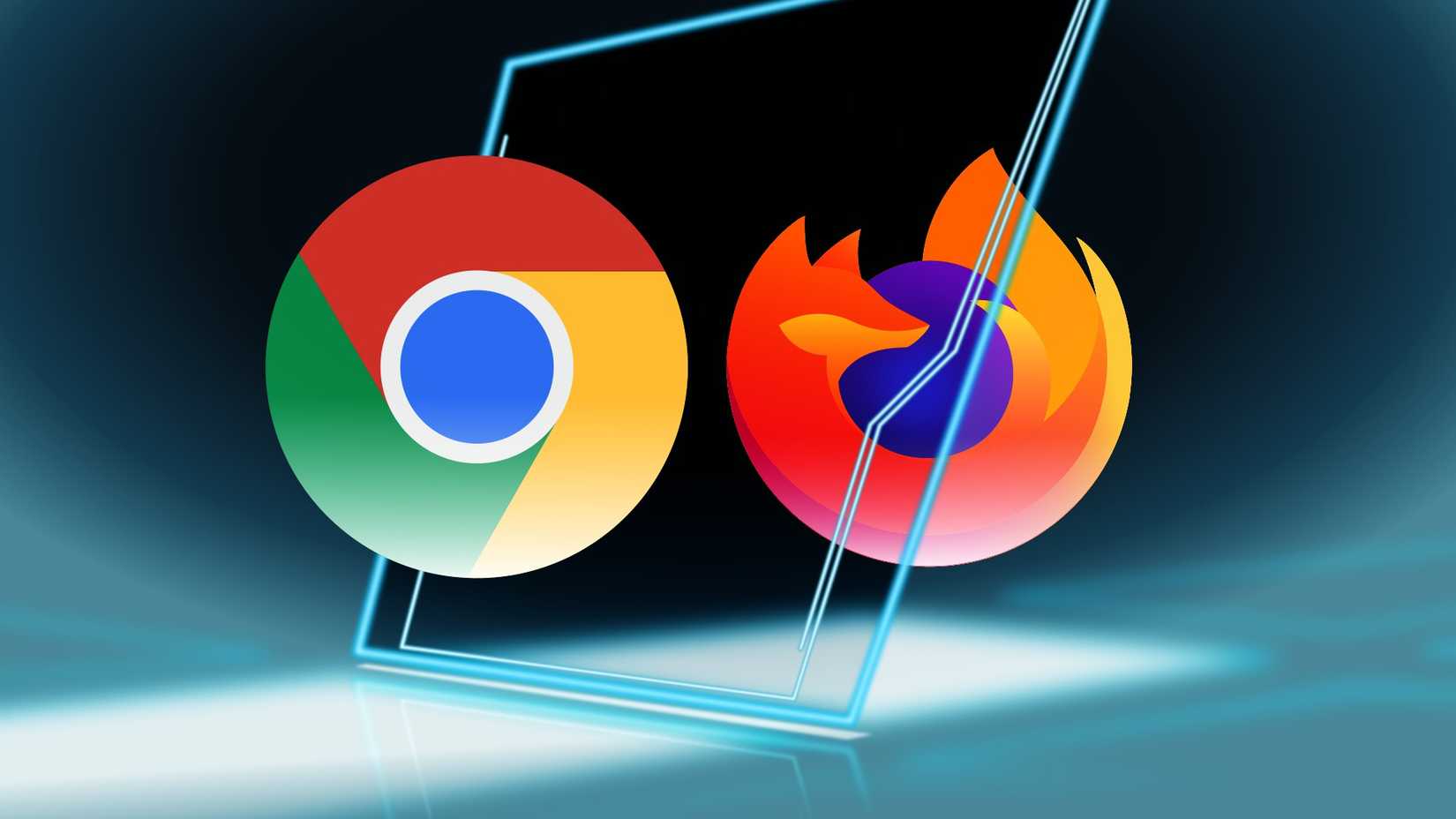 Chrome and Firefox browsers in Tron world.