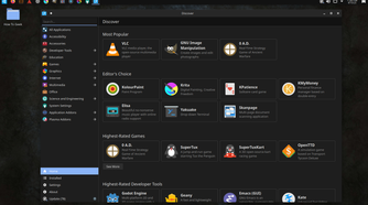 Ubuntu Studio Discover software downloader.