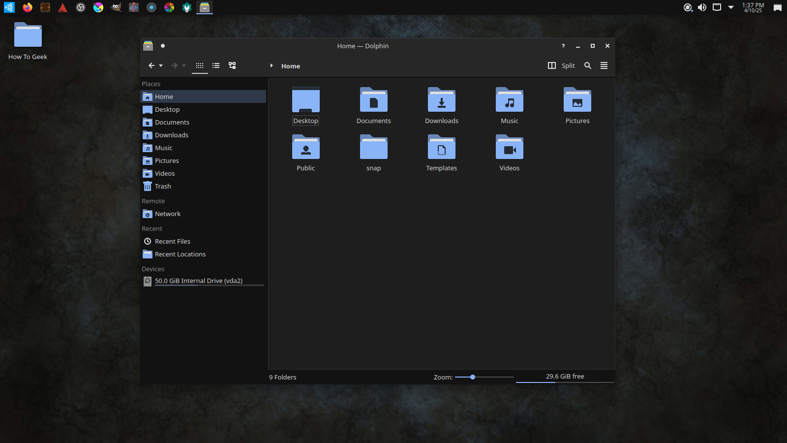Ubuntu Studio file manager.