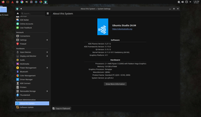 Ubuntu Studio Settings About page.