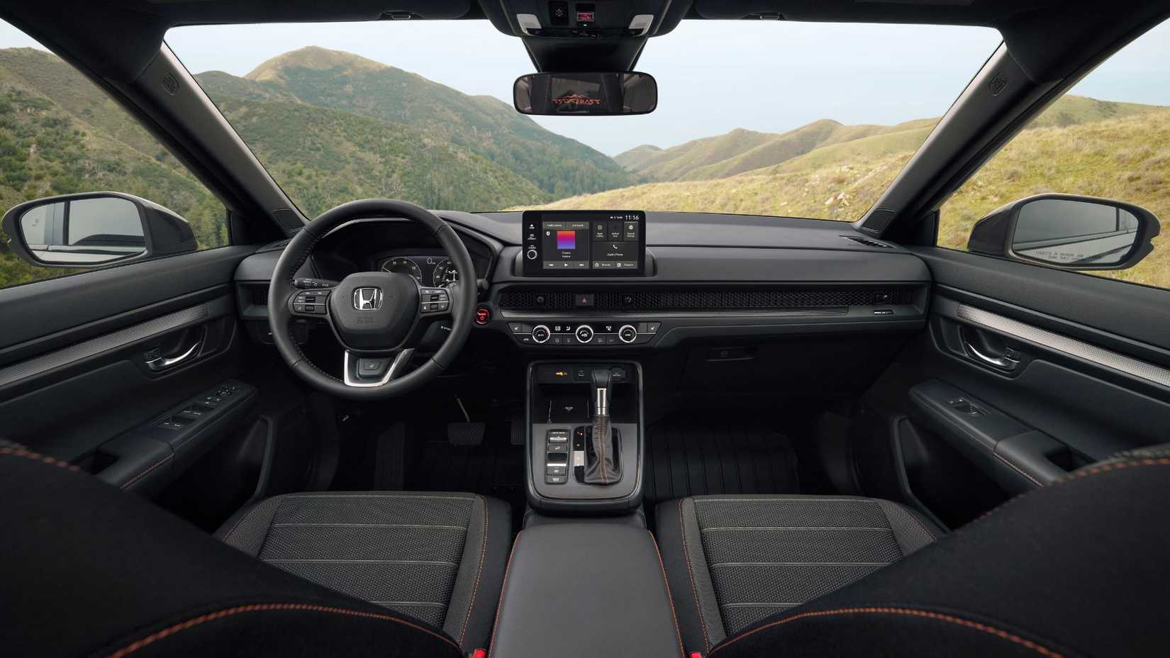 Close-up shot of the interior of the 2026 Honda CR-V TrailSport.
