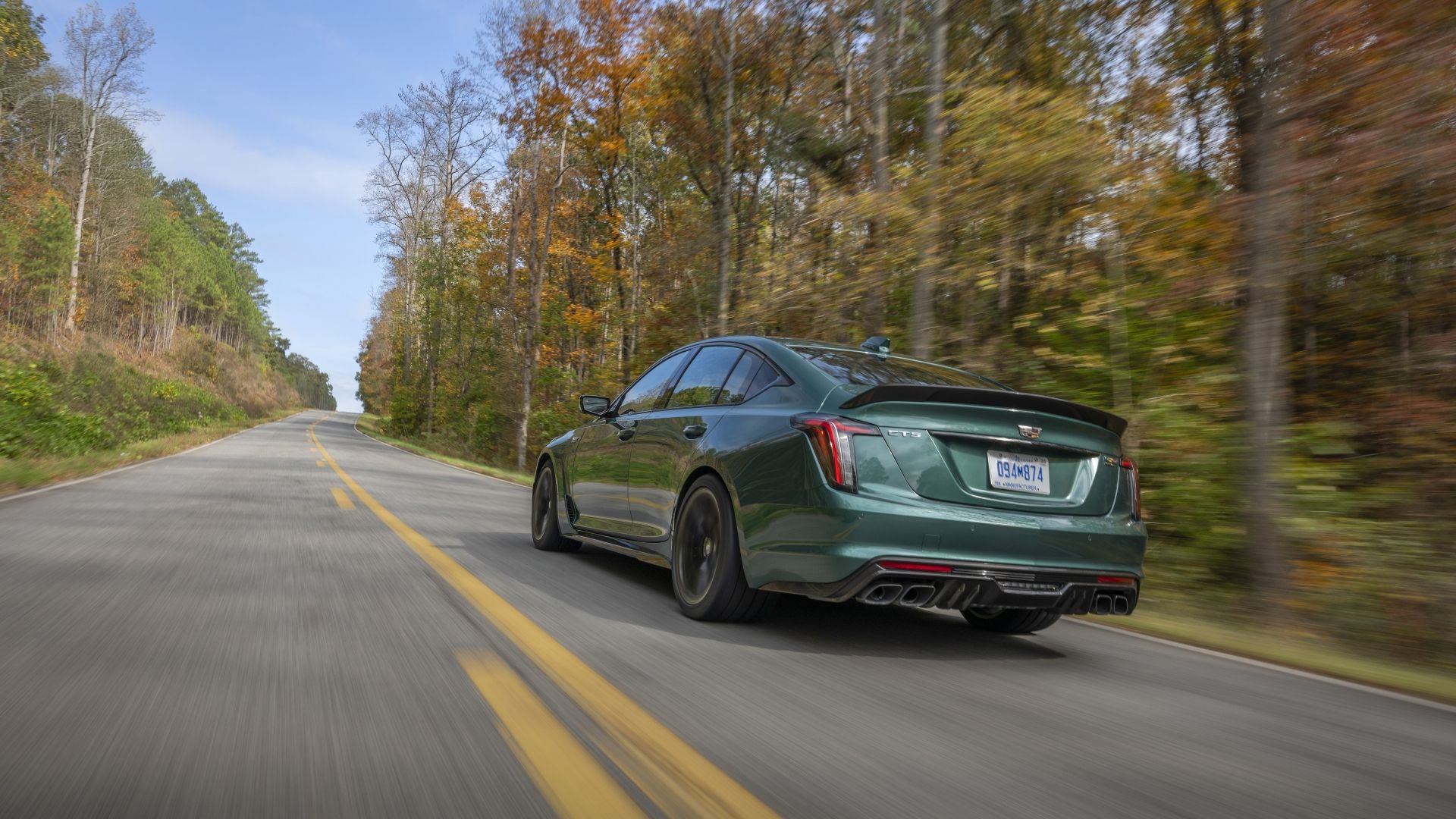 Rear 3/4 shot of a 2025 Cadillac CT5-V Blackwing