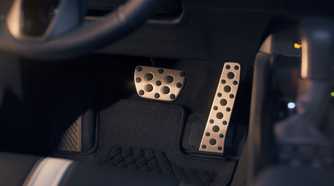 Close-up shot of the pedals in the 2026 Toyota Camry Nightshade.