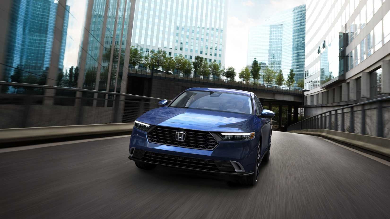 Head-on action shot of a 2023 Honda Accord