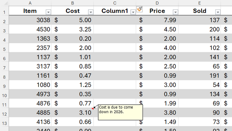How to Make Notes Adapt to Your Excel Spreadsheet Layout