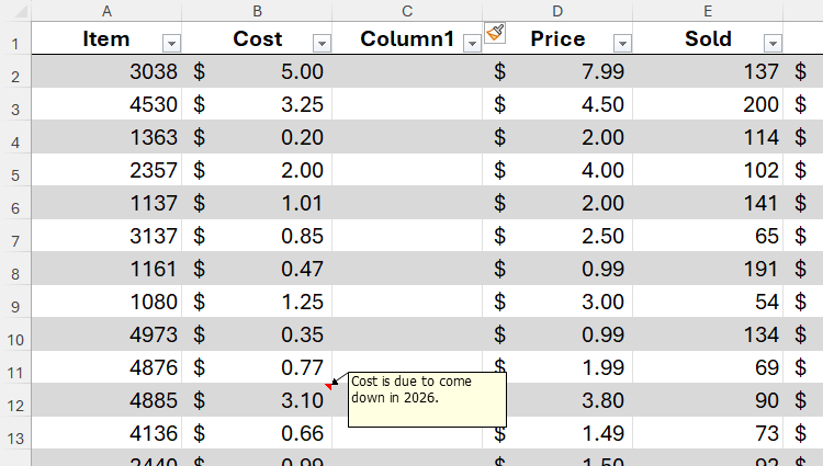 How to Make Notes Adapt to Your Excel Spreadsheet Layout