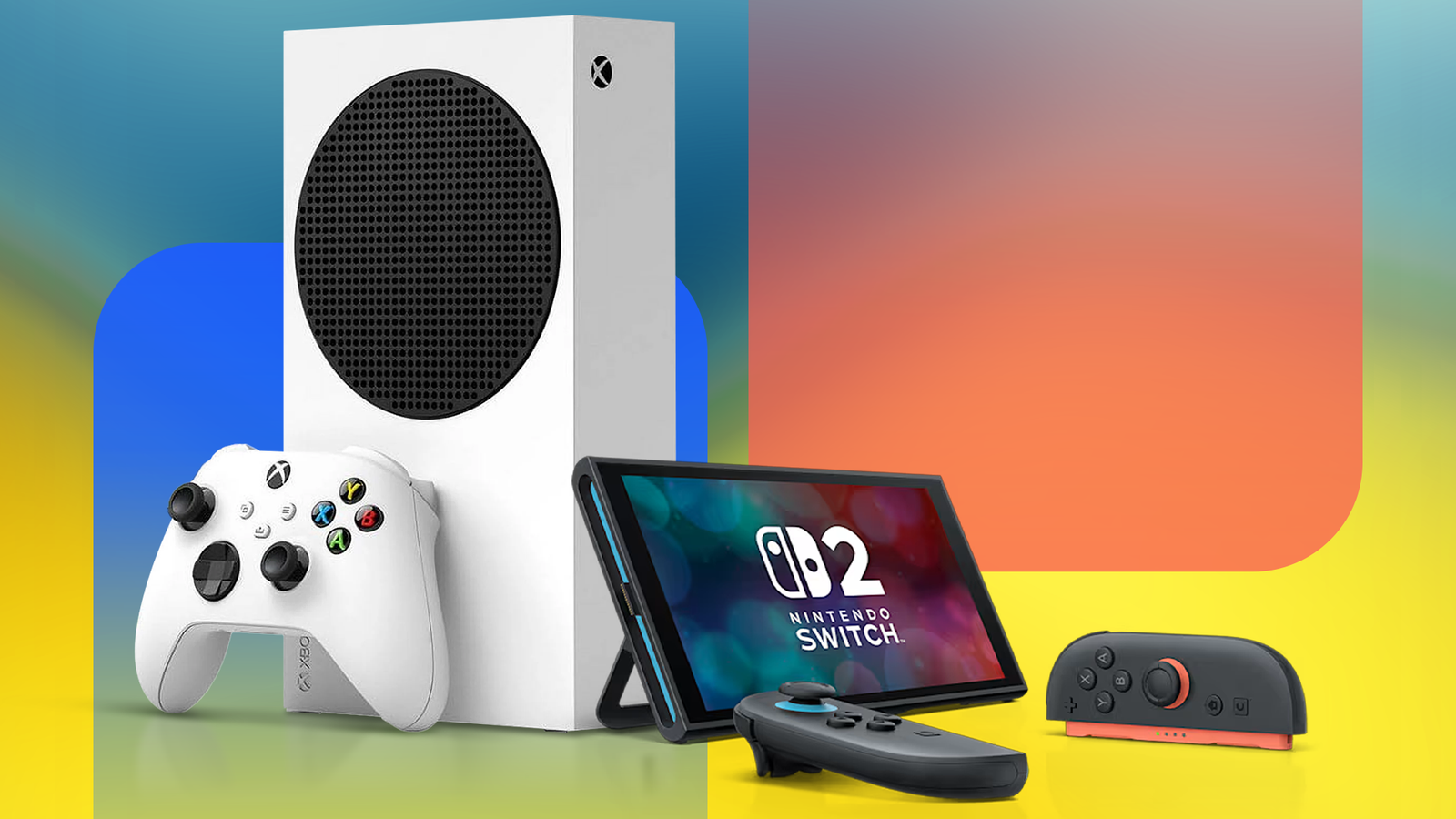 Nintendo Switch xbox series s The Nintendo Switch OLED and jet-black Xbox Series S are both on