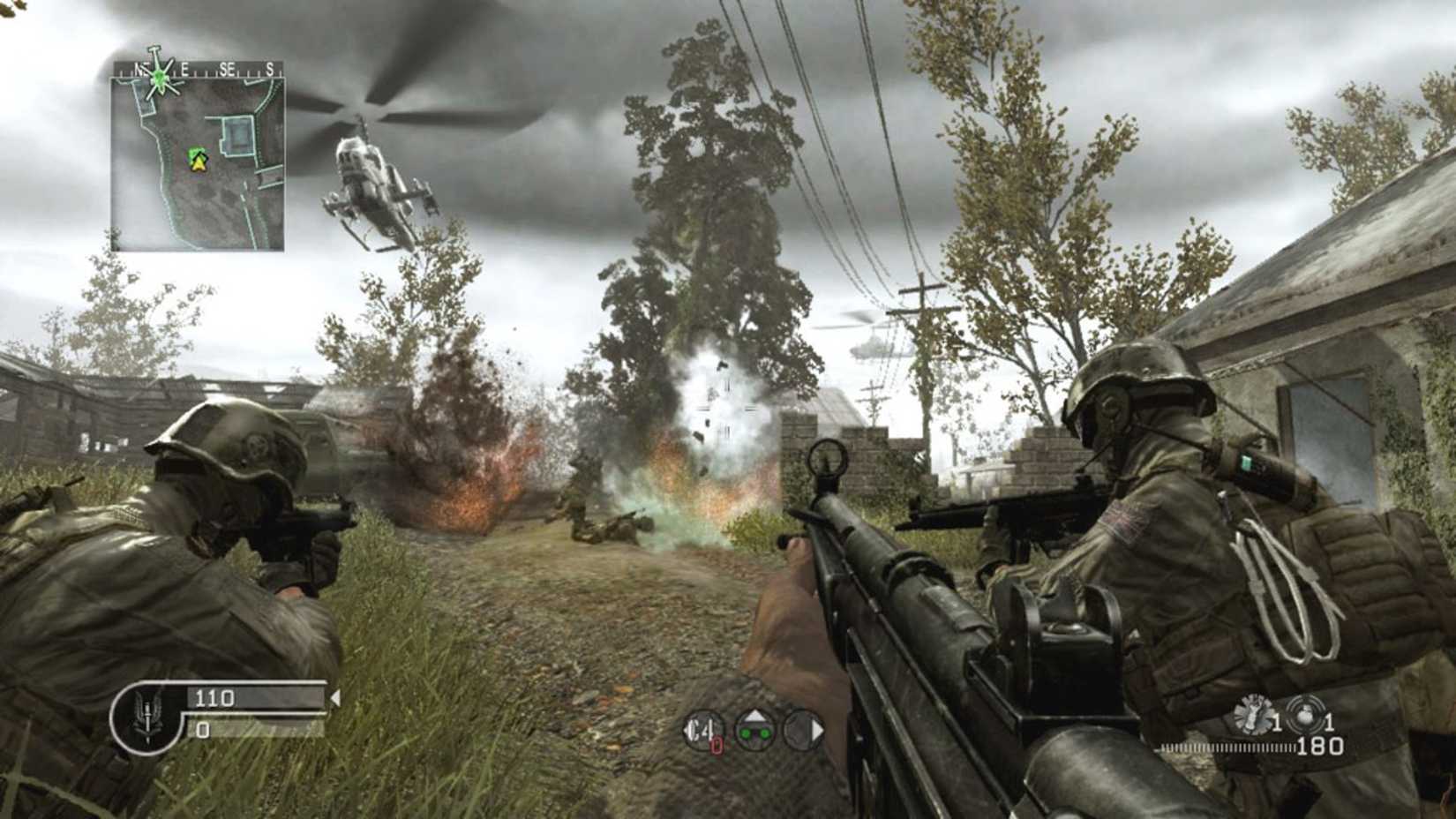 A first-person look at multiplayer gameplay in Call of Duty 4.