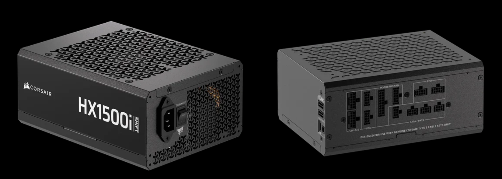 The image shows the Corsair HX1500i SHIFT power supply.