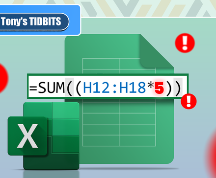 Illustration of an Excel file with a formula and some alerts around it.