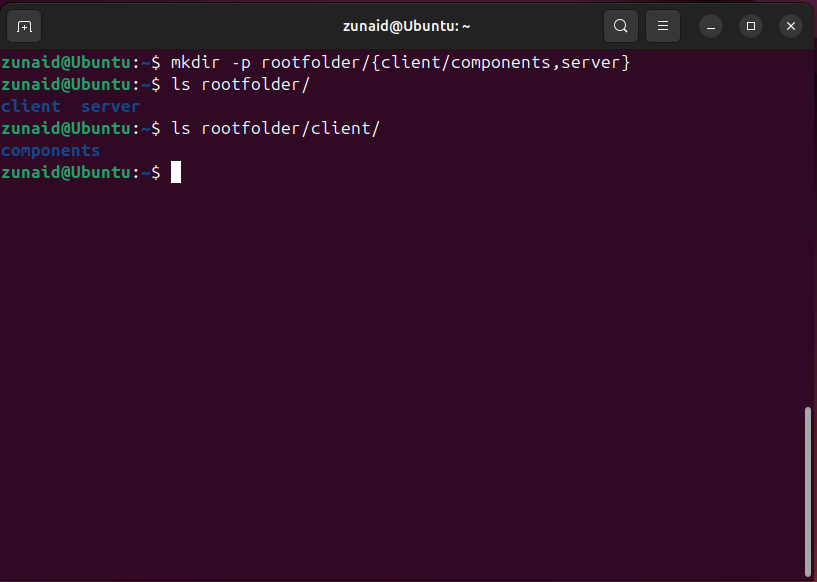 Создание сразу нескольких подпапок в одной директории.