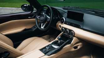 Interior shot of the dashboard in a 2025 Mazda MX-5
