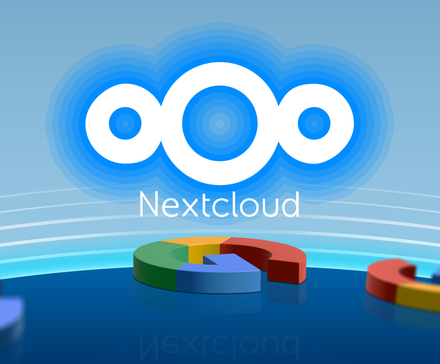 Логотип Nextcloud и рядом разбросаны логотипы Google.