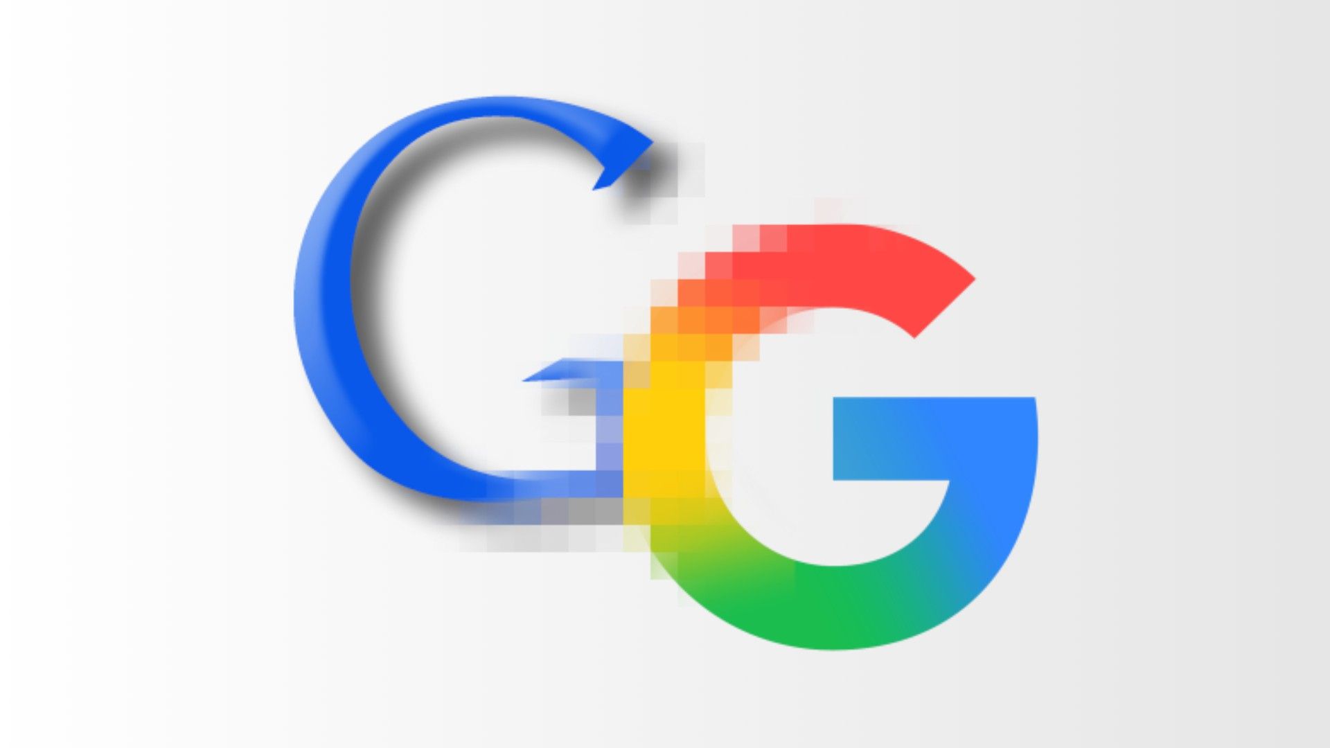 Antigo logotipo do Google em transição para o novo logotipo do Google