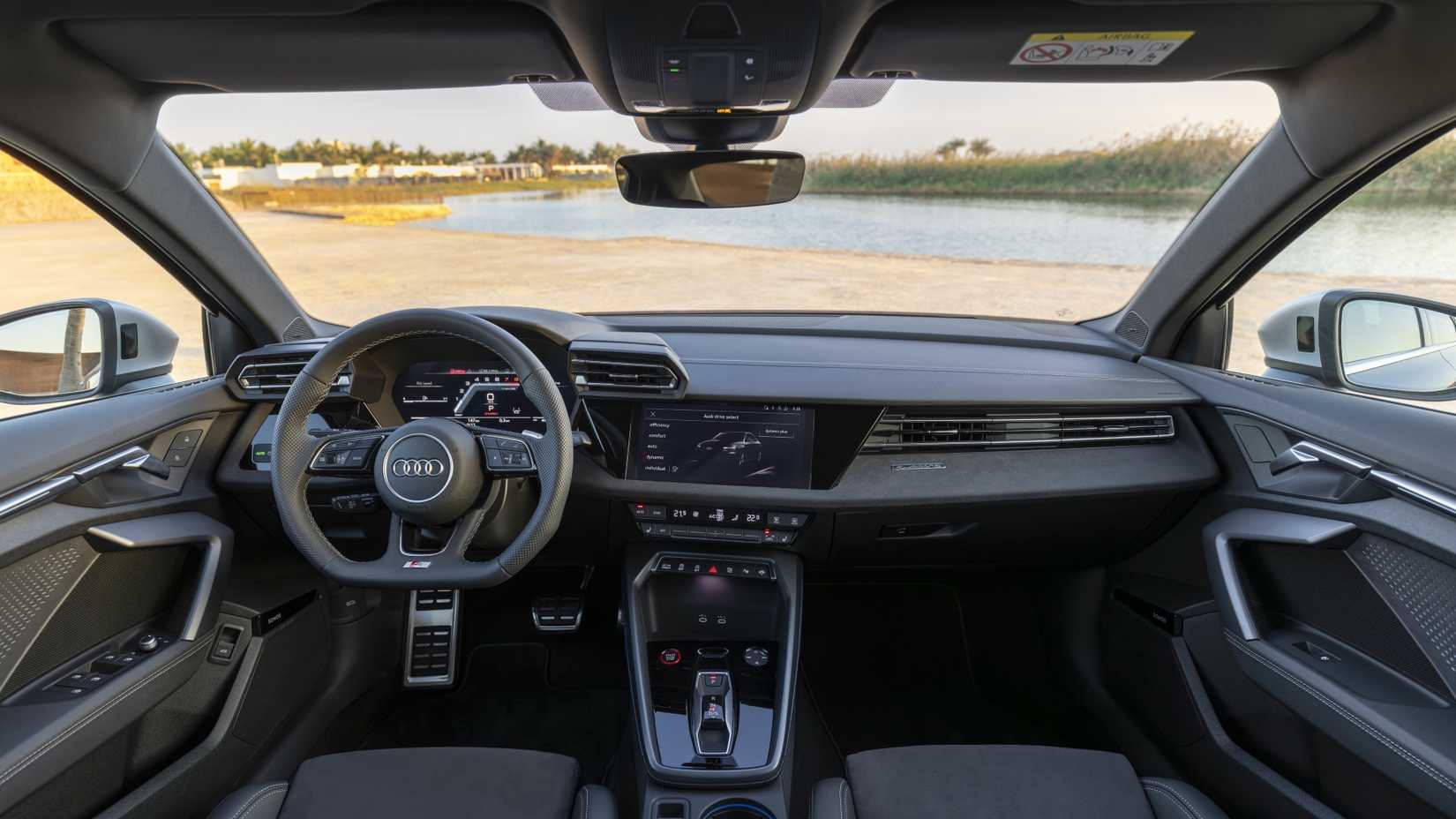 Interior shot of the dashboard of a 2025 Audi S3