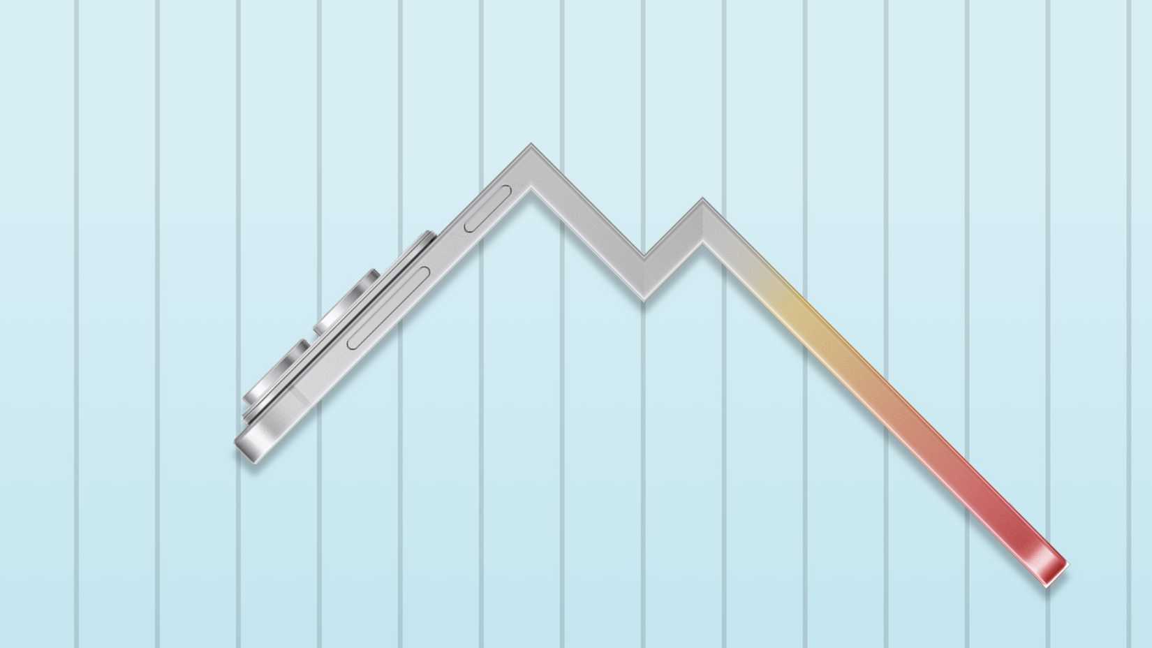 Galaxy S25 Edge as a descending line graph.