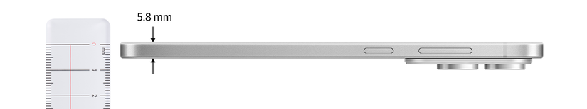 Samsung Galaxy S25 Edge junto a una regla.