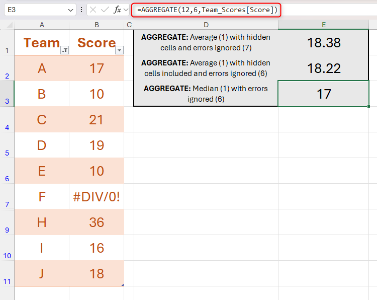 SUBTOTAL vs. AGGREGATE in Microsoft Excel