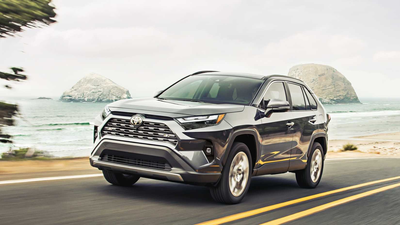 Front 3/4 shot of a 2025 Toyota RAV4 