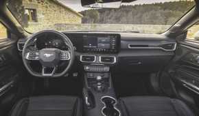 Interior shot of the dashboard in a 2024 Ford Mustang