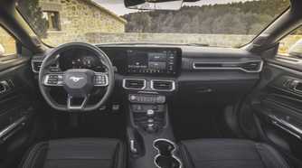 Interior shot of the dashboard in a 2024 Ford Mustang